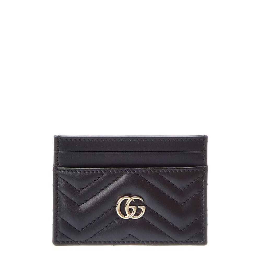 Gucci Gg Marmont Leather Card Case, Black